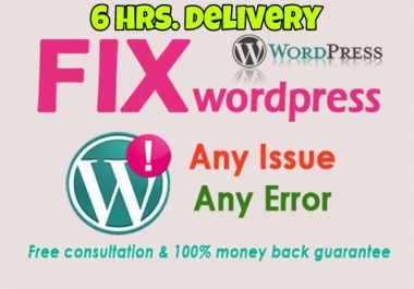 Fix WordPress error fast (6 hour)