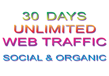 UNLIMITED targeted organic web traffic for 30 days