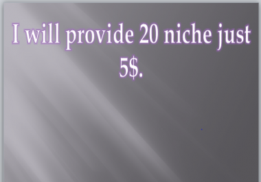 Do 20 profitable niche research