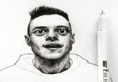 Portrait hand drawing