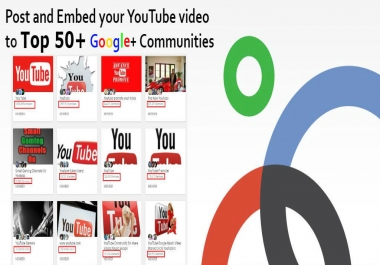 Post + Embed your YouTube video to Top 50 Google+ Communities
