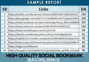 manually create 60 pr10 social bookmarks backlinks
