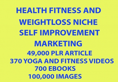 49 000 Plr Articles, 700 Ebooks 100k Images, 370 Videos On Health Fitnes