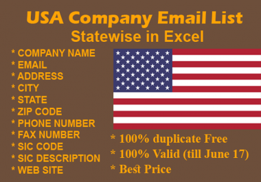 Give The USA Company Email List 2018 Updated single state