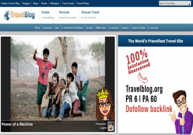 Write a Guest post on travelblog. org PR6 DA60 Dofollow backlink
