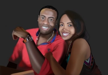 make a realistic digital portrait for gift