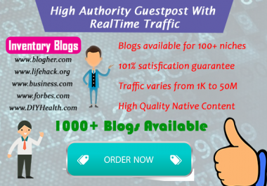 High Authority Guestpost With realtime traffic