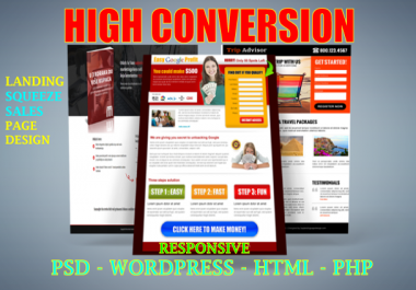 I will design a superb landing page or squeeze page