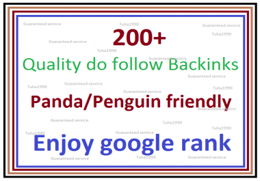 enjoy google rank by 200+ Quality do follow Backlinks -create Web 2.0 Profile,  PR9 to PR5