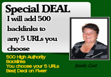 Create 500 High Authority Backlinks For 5 Of Your Urls