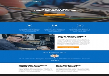 Custom landing page design as per your custom requirement