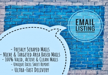 Providing 1500 Targeted Mailing List Based on Niche and Area.