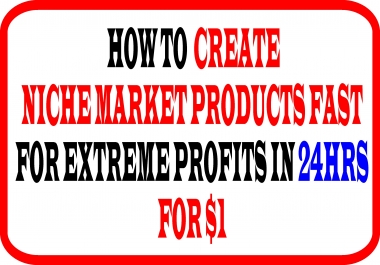 How To Create Niche Market Products Fast For Extreme Profits