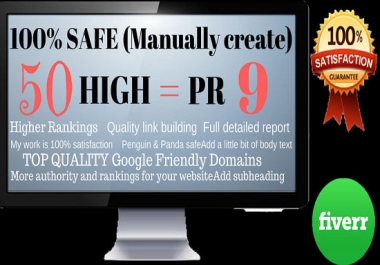 Manually Create 50 High Pr9 SEO Backlinks