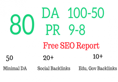 Manually create 80 PR9 Authority profile Backlinks Plus SEO Audit & Report