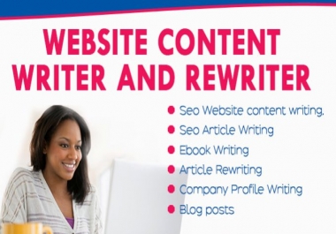 Be Your Website Content Writer And Rewriter