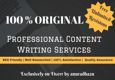 100 Original & Professional Content Writing Services