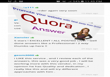 Give you Article/website/business relevant 25 HQ Quora Answer for targeted traffic