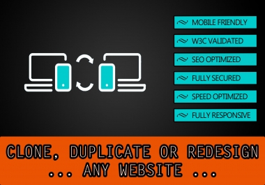 clone,  customize or redesign any website professionally