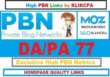 Permanent 6 Manual HIGH DA PA 77 Dofollow Homepage PBN Links