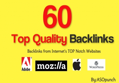 60 High Quality Backlinks from Internet's Top Websites