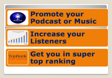 I can promote your podcast and give you top in 10 rank in any category