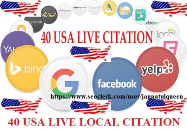 Create 40 USA Live Local Citation for Local Business