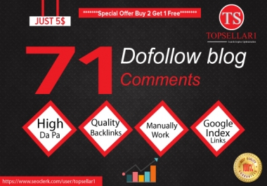 Provide 71 Dofollow Blog Comments Backlinks High Quality and Low Obl Links