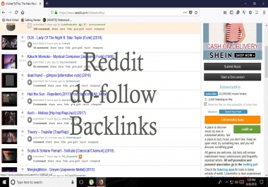 Permanent DA99 / TF68 DoFollow Reddit Backlink.