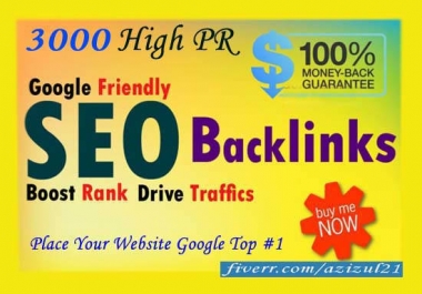 build top 3000 dofollow SEO backlinks,  manually