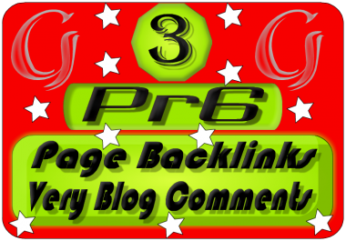  Creat Actual 3 PR6 Page Backlink Blog Comments