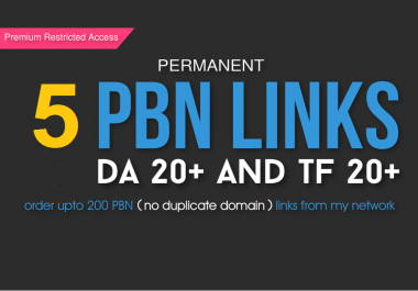 Build 5 contextual Backlinks on a high-quality PBNs All niches