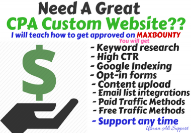 Get Custom CPA Website or Affiliate Website and Teach