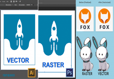 logo vectorize,  convert 5 image or graphics to vector