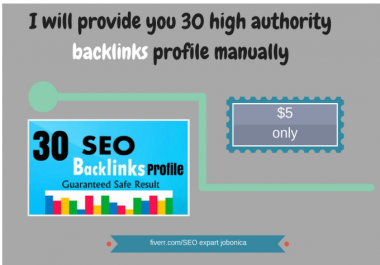 Buld 30 high authority backlinks manually to promote your website