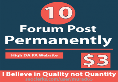 Forum Post Permanently 10 Forum Post 100 Percent Workable Service no Spam