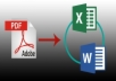 Convert your pdf file to word,  pdf to excel an many more