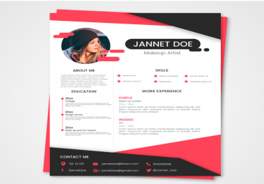 Design Amazing and professional Cv RESUME + Free Business Card 100