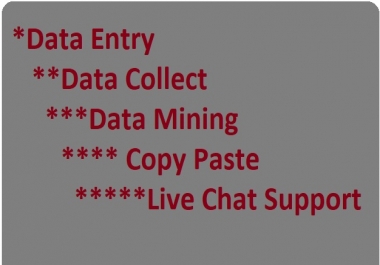 Data Entry,  Data Collect & Data Mining for 4 hours