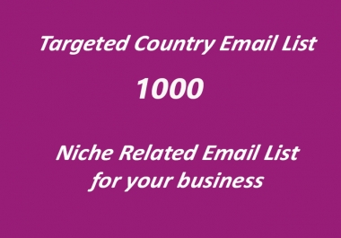 1000 niche based email list for your business