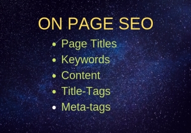 On page seo for your website, fast delivery