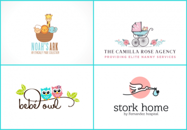 design cute baby logo for your shop and products