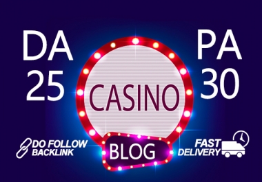I'll submit guest post on quality Casino blog DA 25