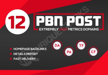 Build 12 High DA PA TF CF PBN Homepage Quality Backlinks