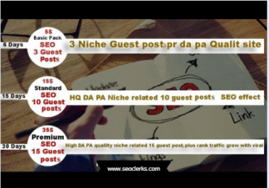 3 niche quality PR guest posts seo rank traffic grow