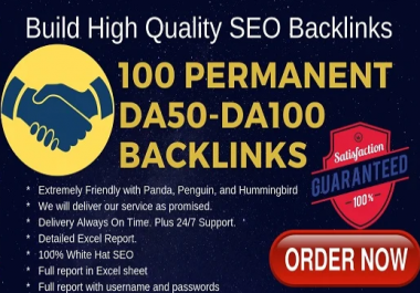 create 100 high da pa permanent quality backlinks