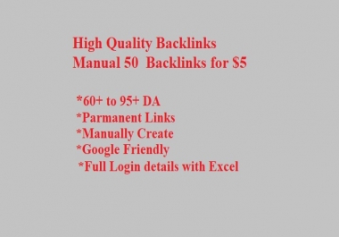 Manual High Quality Backlinks- Link building Expert