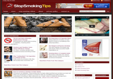 Fully Automated Wordpress Stop Smoking Website - 100 Autopilot - SEO Ready Website