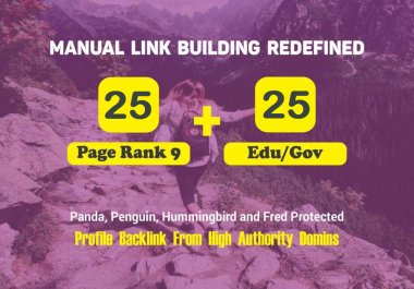 50 PR9 +. EDU/. GOV High Authority Backlinks Google Rank Booster