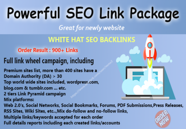 Powerful SEO Link building Package 2019 Full Link Wheel Campaign Result 900+ backlinks